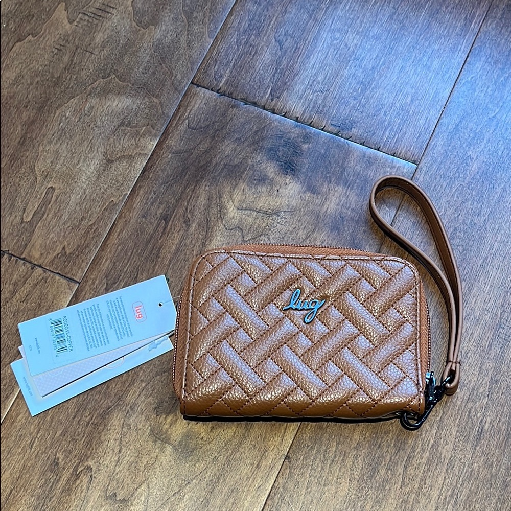 Lug Brown Geometric Wristlet Wallet